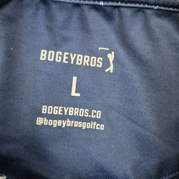 Bogey Bros Polo Shirt Men's Large Big Numbers Navy Performance Golf - Picture 2 of 9